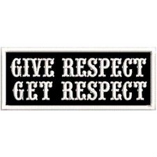 Gestickter Patch GIVE GET RESPECT 10x4cm Moped Biker Kutte Lifestyle mit KLETT