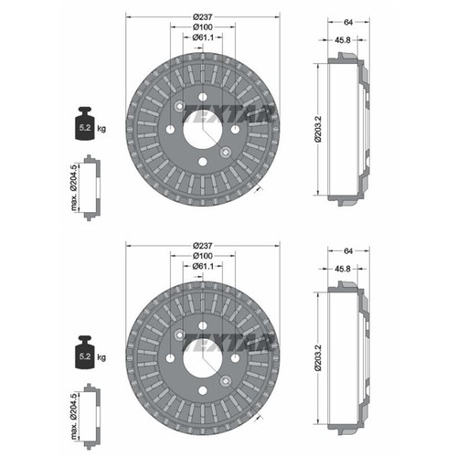 Textar 203 2mm - textar, 203,2mm