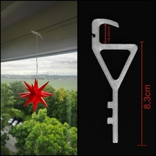 Haken Fensteraufhänger mit Kabelführung Herrnhuter Stern | 16mm-24mm Transparent