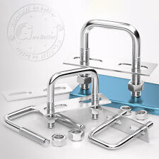 U-Bügelschraube M6-M12 mit Klemmplatte & Stopmuttern Sliphilfe Trailer Edelstahl