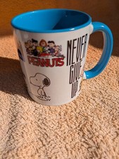 POTT MUG KAFFEE BECHER „NEVER GIVE UP “ SNOOPY PEANUTS CHARLIE BROWN COLLAGE