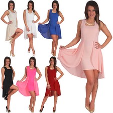 Kleid Mini Vokuhila Chiffon