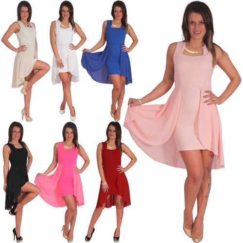 Kleid mini vokuhila chiffon - kleid,