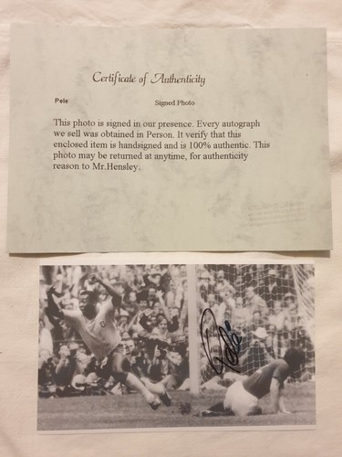 Autogrammkarte pelé foto mit - autogrammkarte,