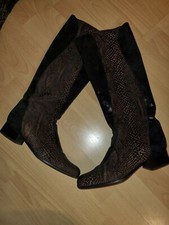 Damenstiefel Vintage Stiefel Blogger Hipster  Reptil Metallic Brunella 39,5