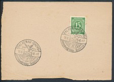 All. Bes. Mi 922 gestempelt auf Karte SSt Sonderstempel Falkenau 1948