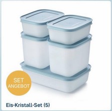 Tupperware Eiskristall Set (5) Einfrieren Tupper Dose Gefrier Behälter blau Eis
