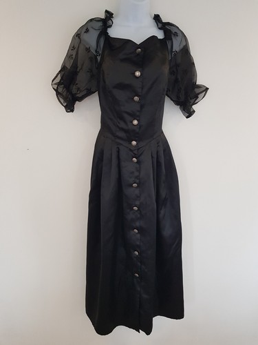 Vintage kleid schwarz lang - schwarz,