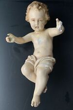 Antiker Barock Engel  Wandengel - 24,5 cm  Amorette Putto Stuck Gips Christkind