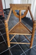 Schwedischer Mönchsstuhl Wikinger Dreieckstuhl Eiche Schnitzarb. Vintage, Antike