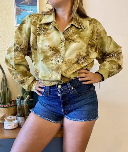 Vintage hemd apfelgrün - vintage, bluse