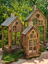 NEU Holzlaterne Herz Laterne