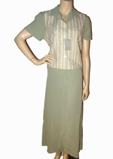 Esprit 3 Teile: Rock lang & Bluse, Viskosemix, Weste, Leinen schilf creme 40/42