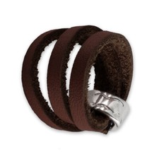 Lederring gewickelt rot braun