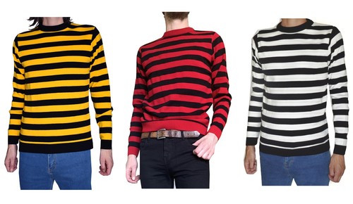 Herren retro streifen - streifen, pullover