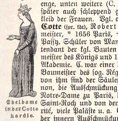 Alte lithografie edeldame - edeldame, in