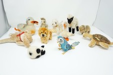 Steiff 11 Tiere im Set, Wellensittich, Schildkröte, Hase, Gans, Hund, Schaf