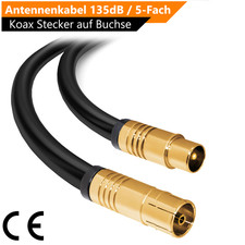 Antennenkabel TV Kabel 4K Digital Kabelfernsehen 135db Koax Stecker Buchse Black
