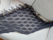 Cecil Dreieckschal weicher Strick mit Webpelz, dunkelgrau