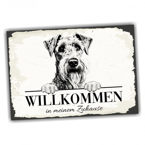Hundeschild willkommen zuhause - hundeschild,