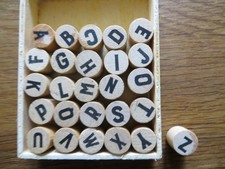 Holz Stempel Buchstaben/ Alphabet, 26 Stck