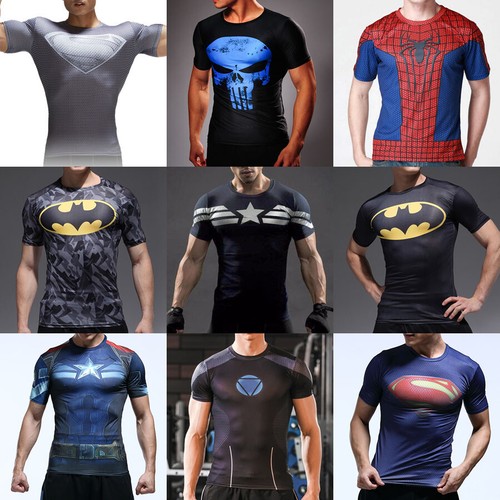 Herren top superhero kurzarm - top,