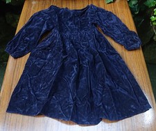 älteres Kleid dunkelblauer Samt Kinder Gothik Ethno Amish LARP wie Biedermeier