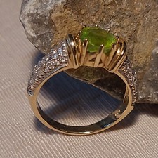 Nigerianischer Paraiba-Turmalin-Goldring, 585 GG, 5 g, Lance Fischer, Wie Neu