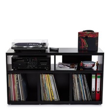 Record Box - Vinyl Record Storage - Schallplatten Hifi-Lowboard (3x110 ... Black