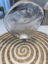 Mats Jonasson Sweden Crystal Koala Bears Sculpture Signed