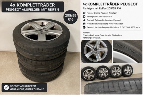 Peugeot kompletträder - 4x, –