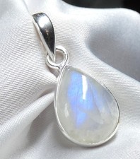 Anhänger 925 Silber Mondstein Tropfen mit schönem Blauschimmer UNIKAT NEU