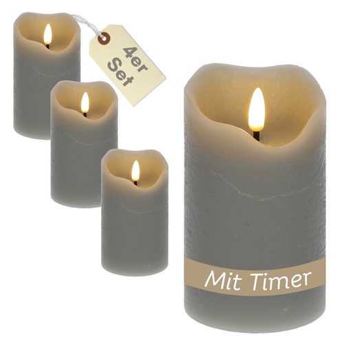 4er set led - led, echtwachskerzen