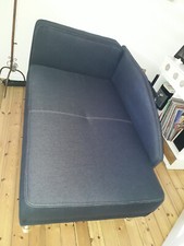 Sofa, Gäste-/Jugendsofa, Federkern, mit Bettkasten, Farbe: marine, neuwertig