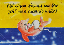 Diddl Postkarte - Nr. 81 - Depesche - Freundschaft - Freunde - Spruch
