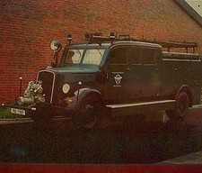 Retro Reklame Blechschild Oldtimer Opel Blitz Polizei Feuerlösch LKW  40x33cm