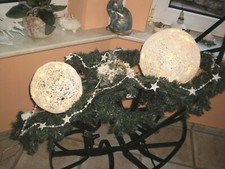 2 Draht Leuchtkugeln Strom Künstliche Tannengirlande Länge 4,60m mit Beleuchtung