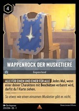 Disney Lorcana Karte Wappenrock der Musketiere 203/204 Das Erste Kapitel NO FOIL