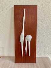 SGRAFO MODERN - Bild - Wandbild - Porzellan Fischreiher - 55x21x3,5 cm