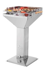 Tepro Edelstahl Säulengrill Holzkohlegrill Vista Trichtergrill, Standgrill