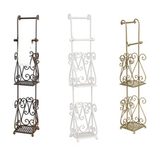 Toilettenpapierhalter  Toilettenrollenhalter WC Shabby Chic Metall Weiß Braun