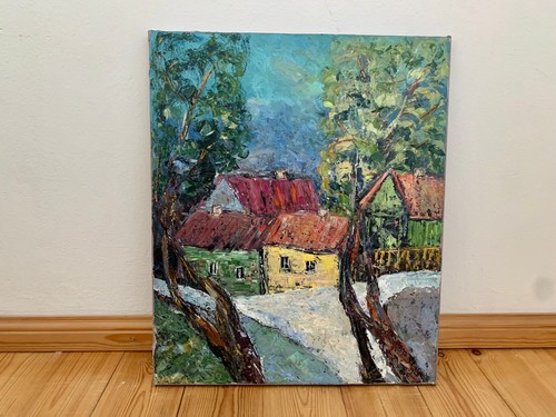 Dorflandschaft impasto - dorflandschaft,