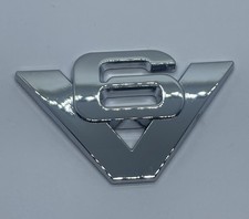 Emblem/Logo 3D V6 Metall Aufkleber Chrom,  6,4 x 4 cm
