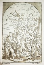 Paolo Farinato Raub der Europa Abduction of Europe Chiaroscuro woodcut 17 192460
