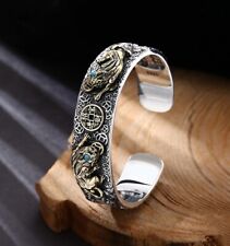 K07 Armreif Armspange Pixiu Glücksbringer Drache stilisierte Münzen Silber 925