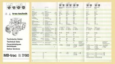 MB-trac 700 - 1800 Intercooler Handbuch Technische Daten Stand 7/90