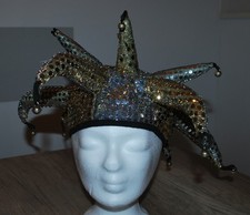 Narrenkappe 13 Glöckchen gold Gaukler Narrenhut Fasching Karneval Kostüm Theater