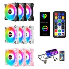 1/3 Stück LED-Lüfter RGB 120mm 12V für Computergehäuse PC CPU mit Fernbedienung