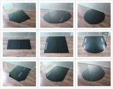 SCHWARZE Glasbodenplatte Kamin Funkenschutz Platte Glasplatte
