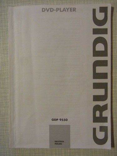 Grundig gdp 9550 dvd player - gdp,